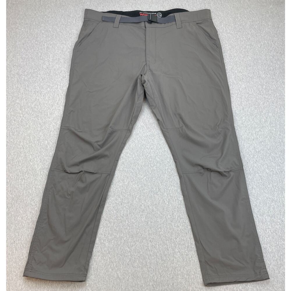 Wrangler Pants Mens 40x30 Gray Performance Stretch All Terrain Gear ATG Belted